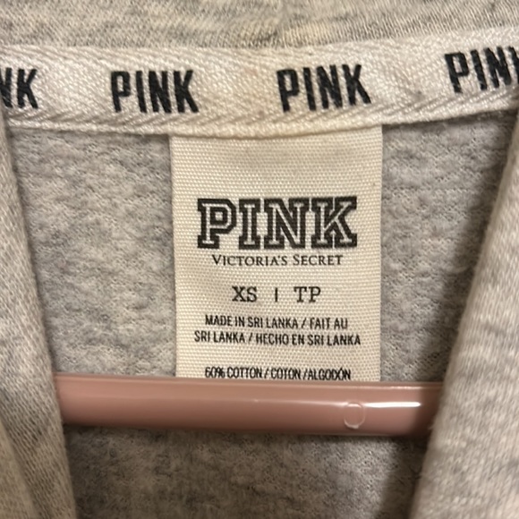 Victoria's Secret PINK Sequin Bling Hoodie Gray SMALL Gold Black Tiger Stripes - Picture 5 of 5